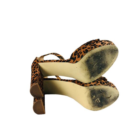 ShoeDazzle Deanelle Heeled Sandal Animal Print Heels Platform Peep Toe 8.5 - Picture 8 of 8